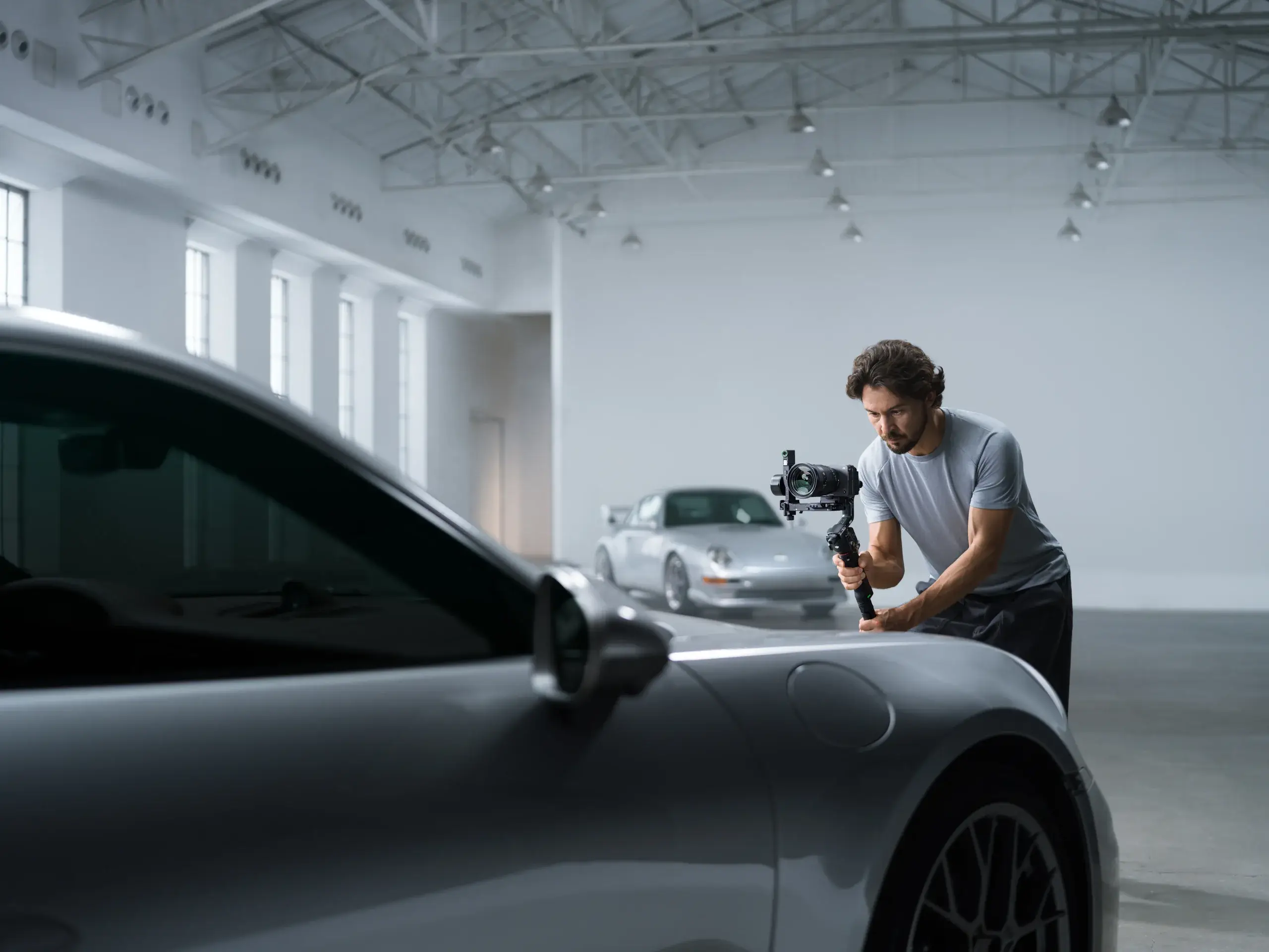 DJI RS 5 filming a commercial vehicle scene