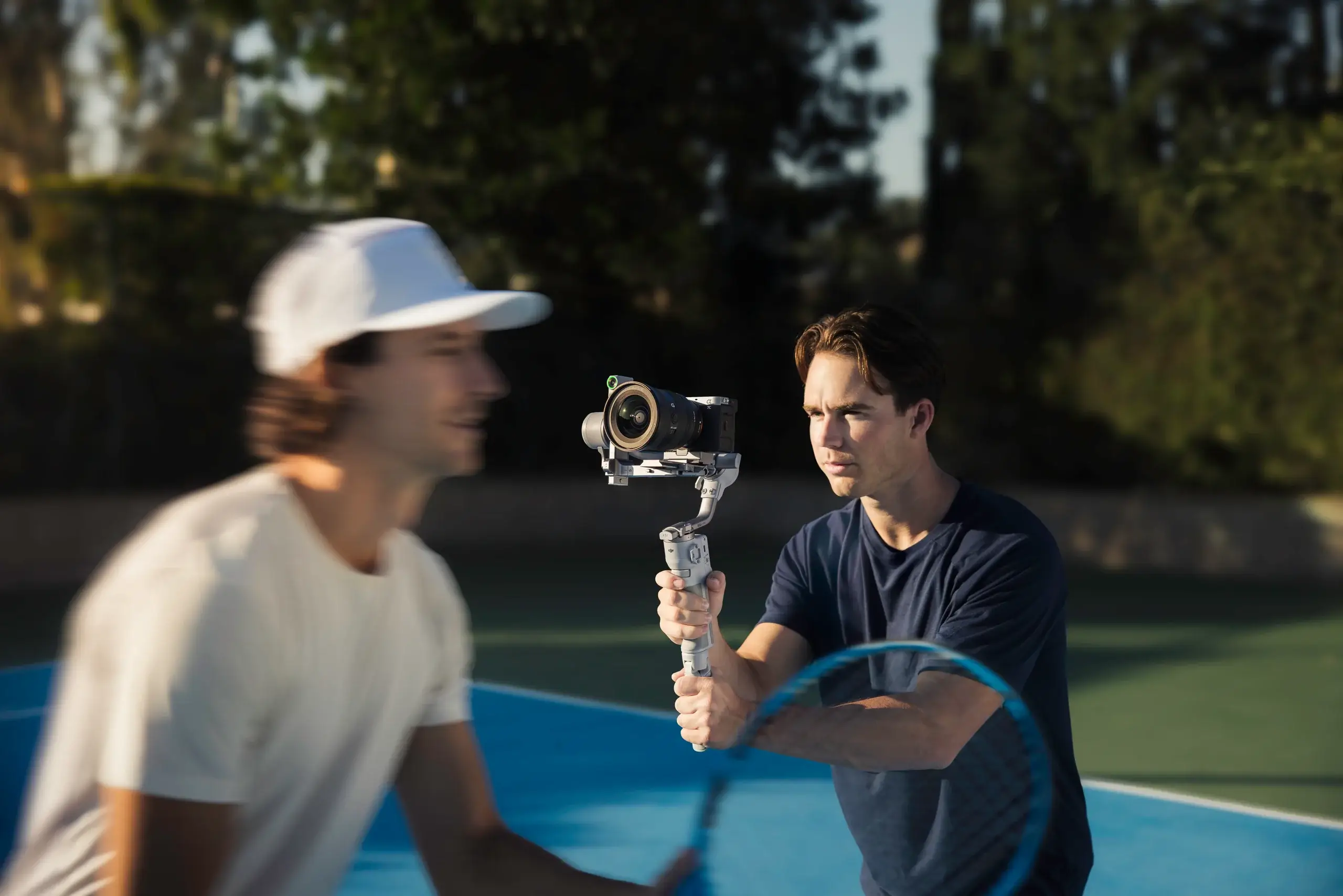 DJI RS 4 Mini filming a tennis player