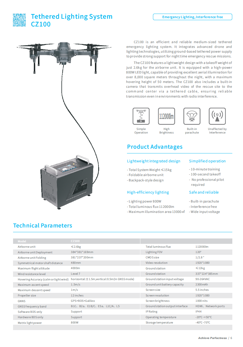 CZ100 Tethered Emergency Lighting Drone product image 4